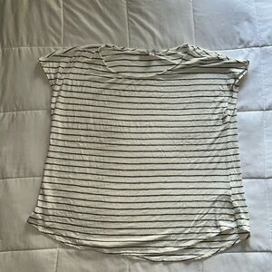 Green Envelope White and Black Striped Short Sleeve Tee